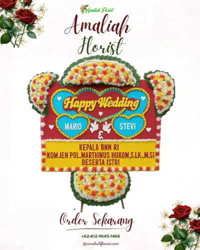 Karangan Papan Bunga Pernikahan di Wanoja
